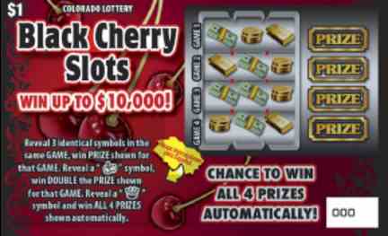 Black Cherry Slots scratchcard - game number #2888 - front