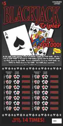 Blackjack Tripler scratchcard - game number #324 - front