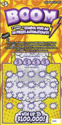 Boom scratchcard - game number #290 - front