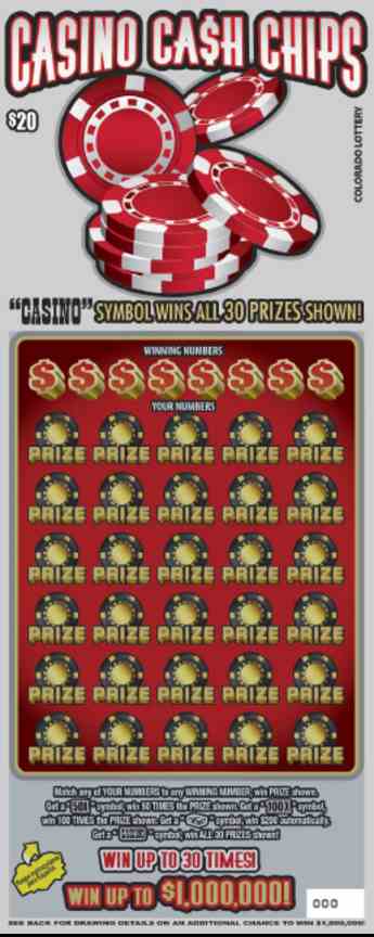 Casino Ca$H Chips scratchcard - game number #2775 - front