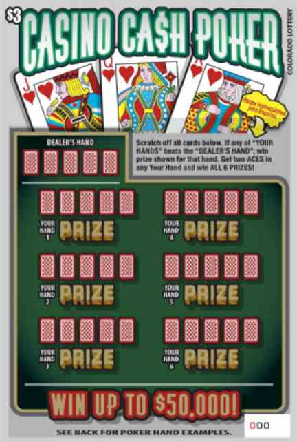 Casino Ca$H Poker scratchcard - game number #2772 - front