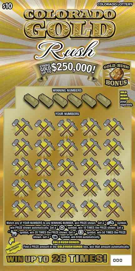 Colorado Gold Rush scratchcard - game number #2931 - front