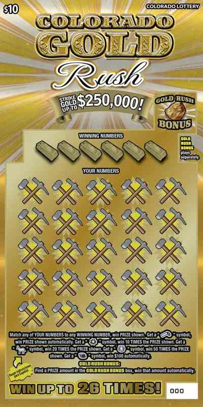 Colorado Gold Rush scratchcard - game number #2931 - front