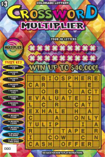 Crossword Multiplier scratchcard - game number #2826 - front