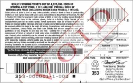 Decade Of Dollars scratchcard - game number #2860 - back