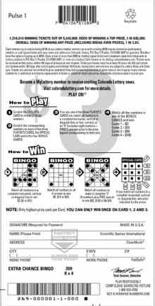 Extra Chance Bingo scratchcard - game number #269 - back