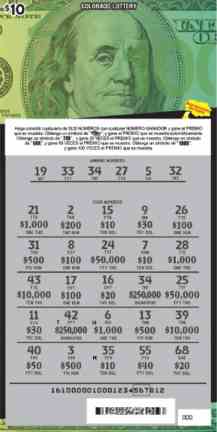 Franklin scratchcard - game number #161 - front-scratched