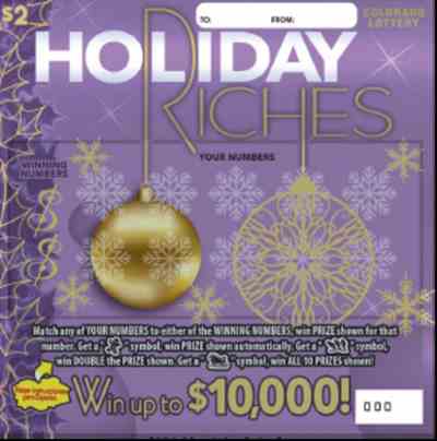 Holiday Riches scratchcard - game number #2895 - front