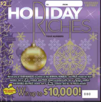 Holiday Riches scratchcard - game number #393 - front