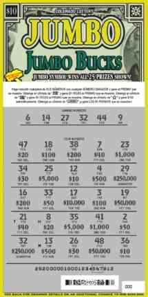 Jumbo Jumbo Bucks scratchcard - game number #252 - front-scratched