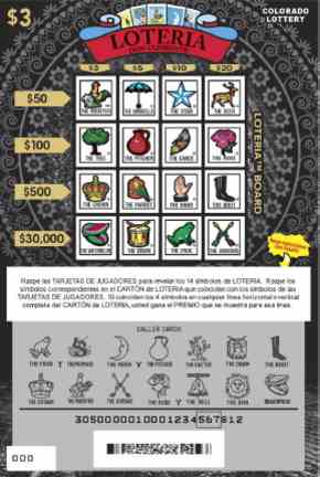 Loteria scratchcard - game number #305 - front-scratched