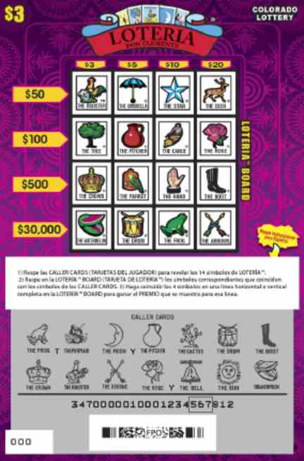 Loteria scratchcard - game number #347 - front-scratched