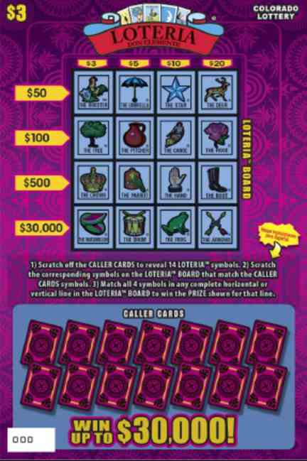 Loteria scratchcard - game number #347 - front