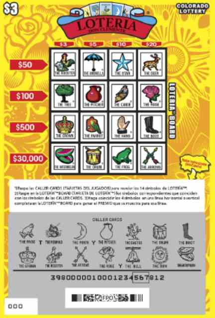 Loteria scratchcard - game number #398 - front-scratched