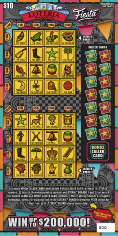 Loteria Fiesta scratchcard - game number #349 - front