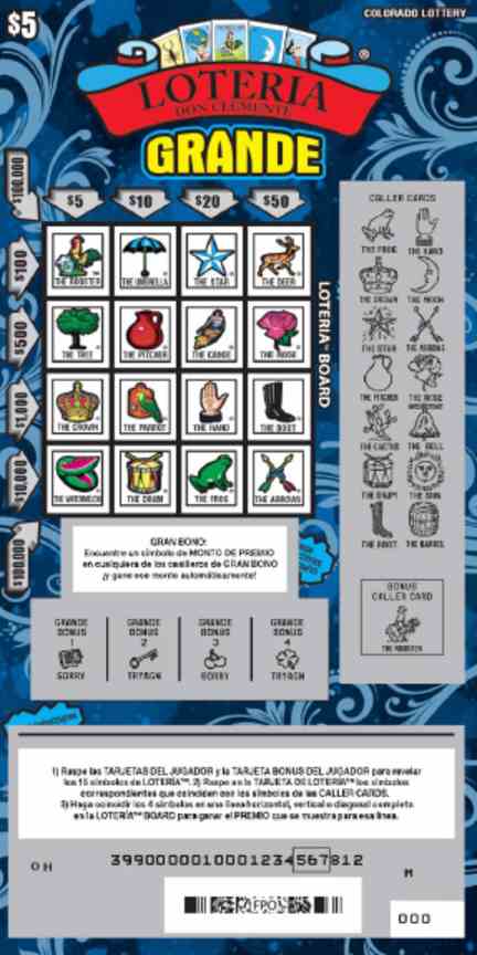 Loteria Grande scratchcard - game number #2902 - front-scratched