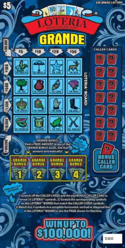 Loteria Grande scratchcard - game number #2902 - front