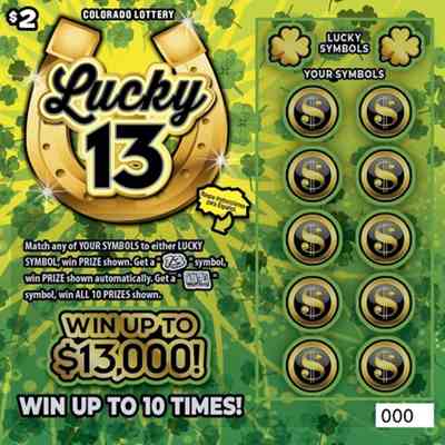Lucky 13 scratchcard - game number #2942 - front