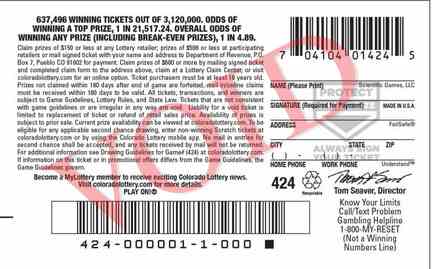 Mad Money scratchcard - game number #2932 - back