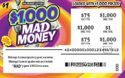 Mad Money scratchcard - game number #2932 - front-scratched