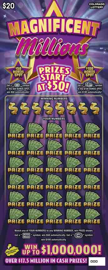 Magnificent Millions scratchcard - game number #2939 - front
