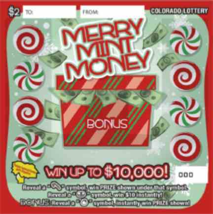 Merry Mint Money scratchcard - game number #343 - front