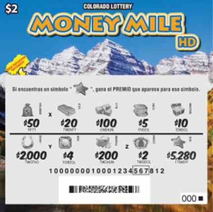 Money Mile scratchcard - game number #100 - front-scratched