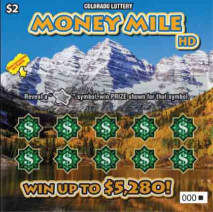 Money Mile scratchcard - game number #100 - front