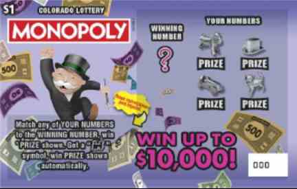 Monopoly scratchcard - game number #2870 - front