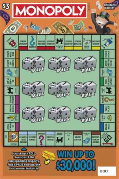 Monopoly scratchcard - game number #2872 - front