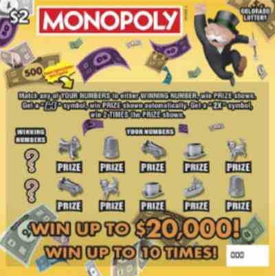 Monopoly scratchcard - game number #366 - front
