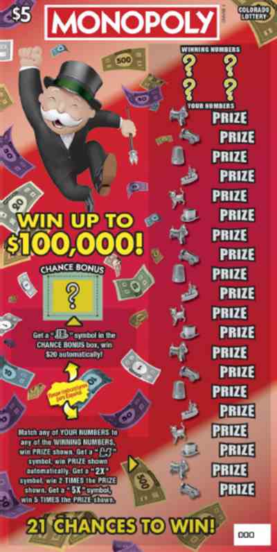 Monopoly scratchcard - game number #368 - front