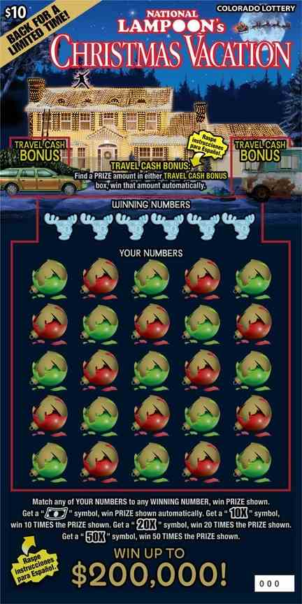 National Lampoon's Christmas Vacation scratchcard - game number #2947 - front