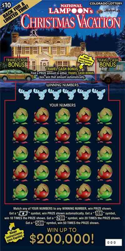 National Lampoon's Christmas Vacation scratchcard - game number #2947 - front