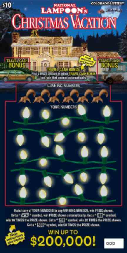 National Lampoon's Christmas Vacation scratchcard - game number #400 - front