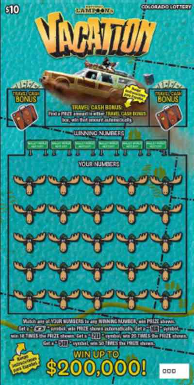 National Lampoon's Vacation scratchcard - game number #400 - front