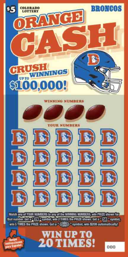 Orange Cash scratchcard - game number #2892 - front