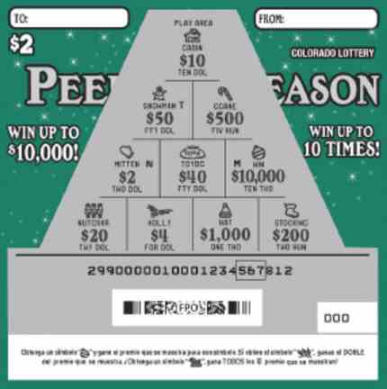 Peek Season scratchcard - game number #299 - front-scratched