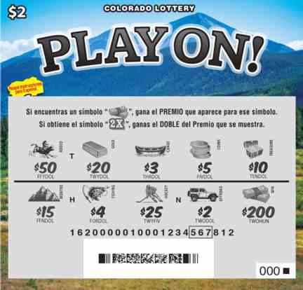 Play On!® scratchcard - game number #162 - front-scratched