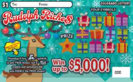 Reindeer Riches scratchcard - game number #2894 - front