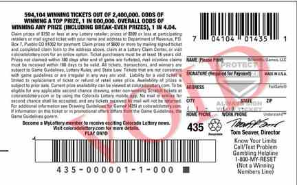 Reindeer Riches scratchcard - game number #2943 - back