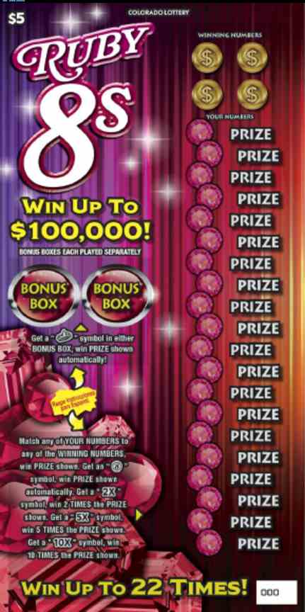 Ruby 8S scratchcard - game number #403 - front