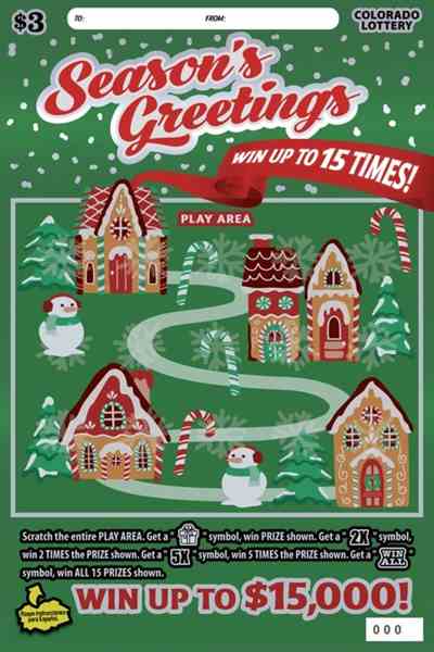 Season's Greetings scratchcard - game number #2945 - front