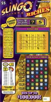 Slingo® Riches scratchcard - game number #304 - front