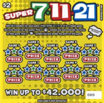 Super 7-11-21 scratchcard - game number #286 - front