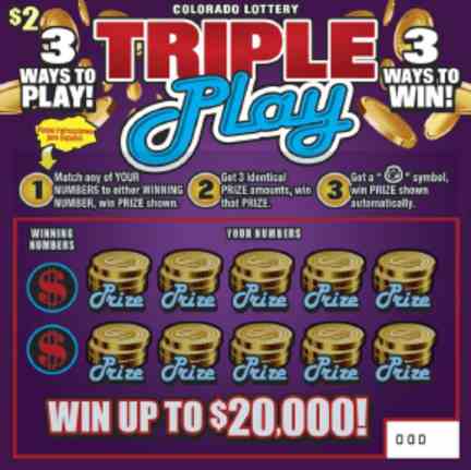 Triple Play scratchcard - game number #2884 - front