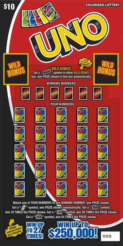Uno scratchcard - game number #2925 - front