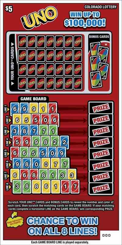Uno scratchcard - game number #2926 - front