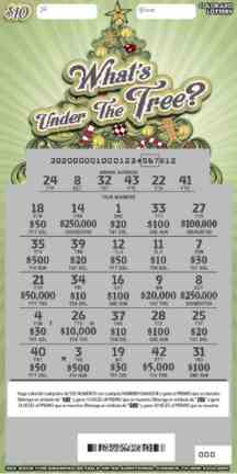 What's Under the Tree? scratchcard - game number #302 - front-scratched