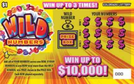 Wild Numbers scratchcard - game number #212 - front